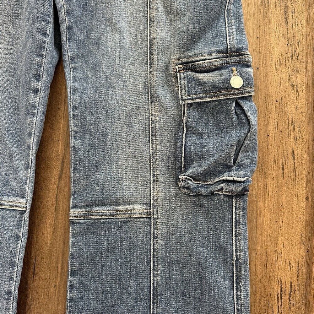 Judy Blue Chic Efforts Cargo Wide Leg Jeans Denim 90s Med Wash Womens Sz 9/29 - Picture 4 of 16